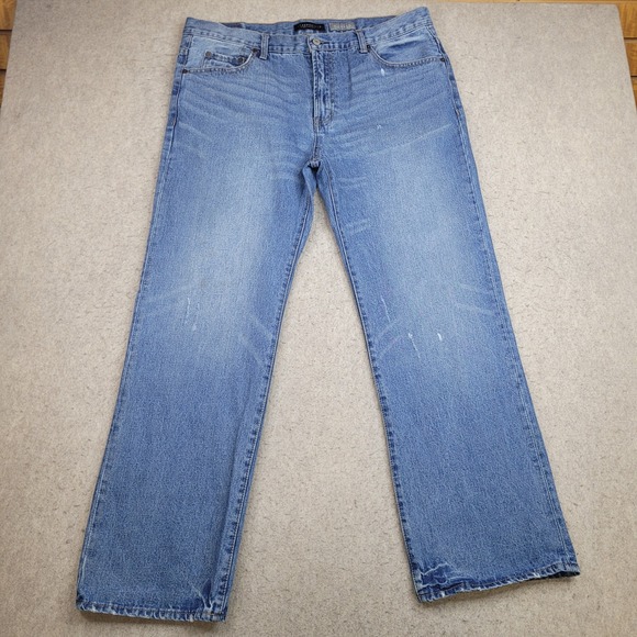 Vintage Aeropostale Relaxed Jeans Mens 38x32 Blue Medium Wash Distressed‎ - Picture 1 of 11